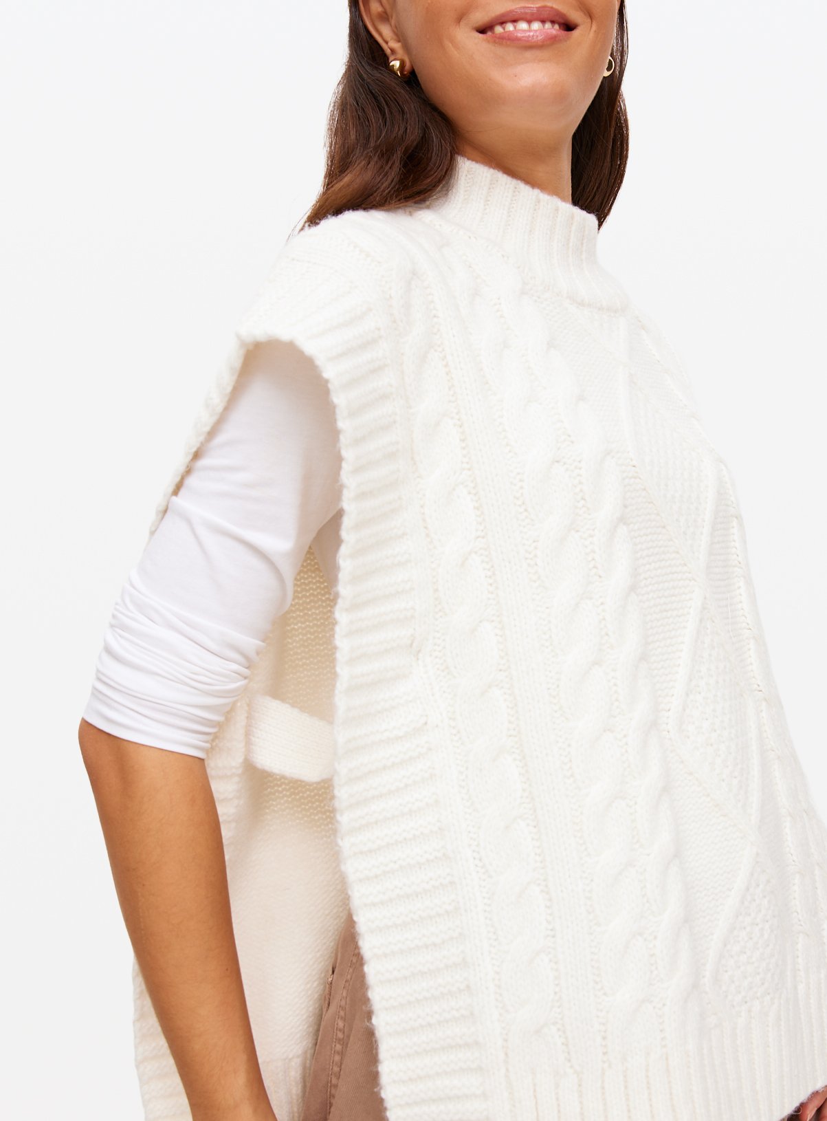 Cream Cable Knit Tabbard S