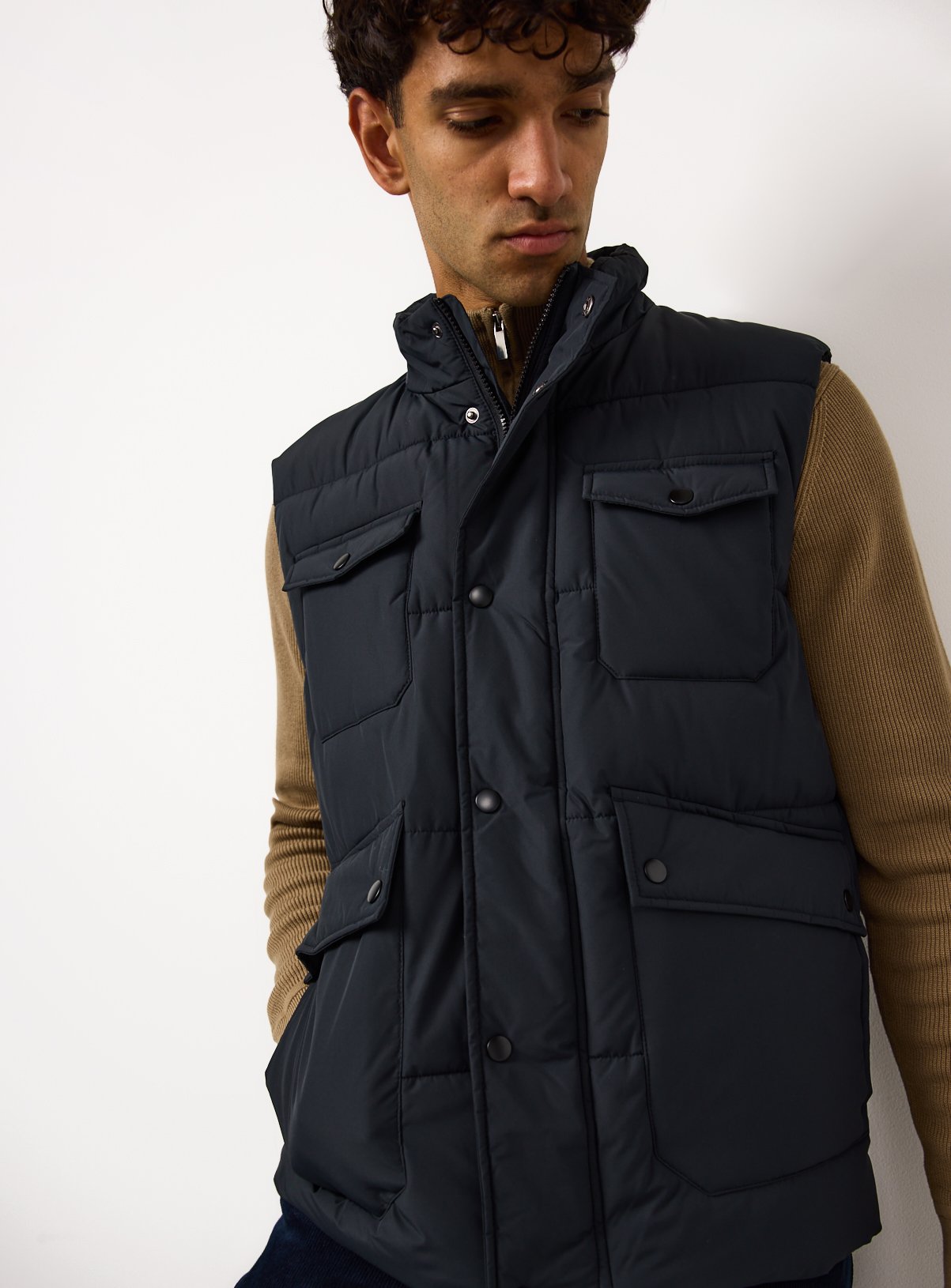 Black Padded Gilet 
