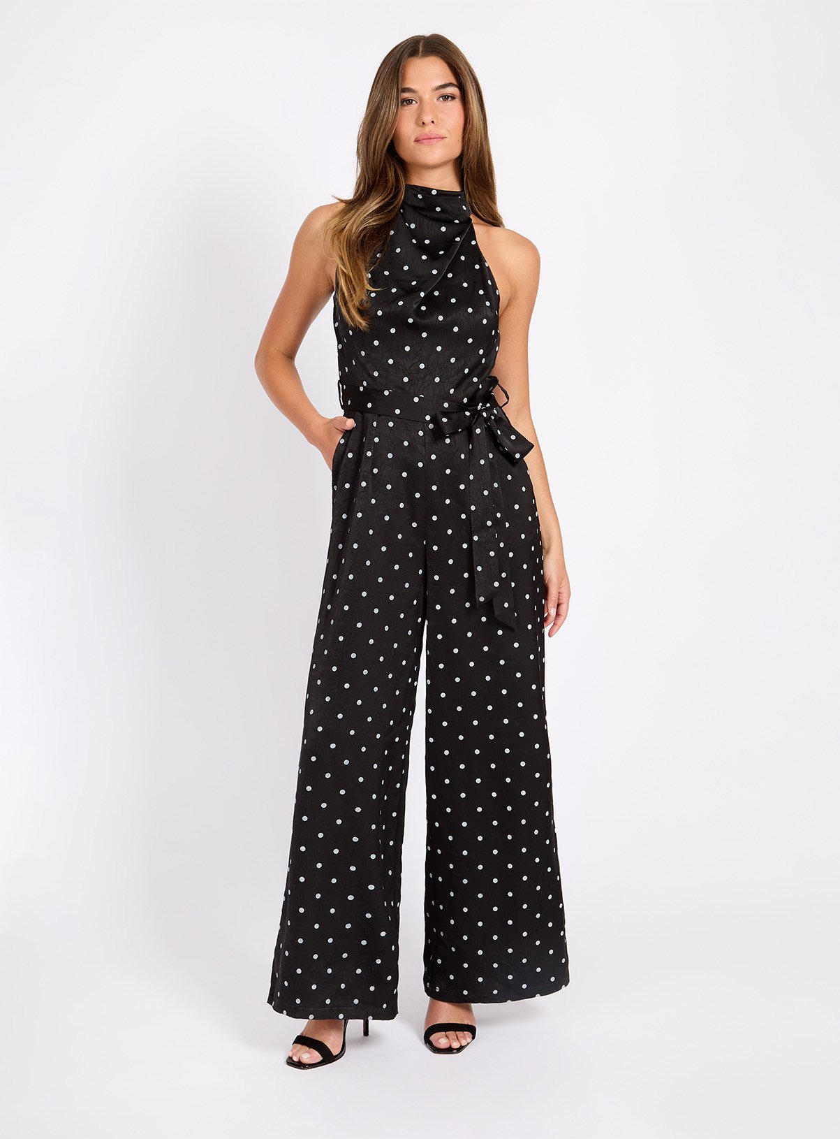 LITTLE MISTRESS Polka Satin Jumpsuit