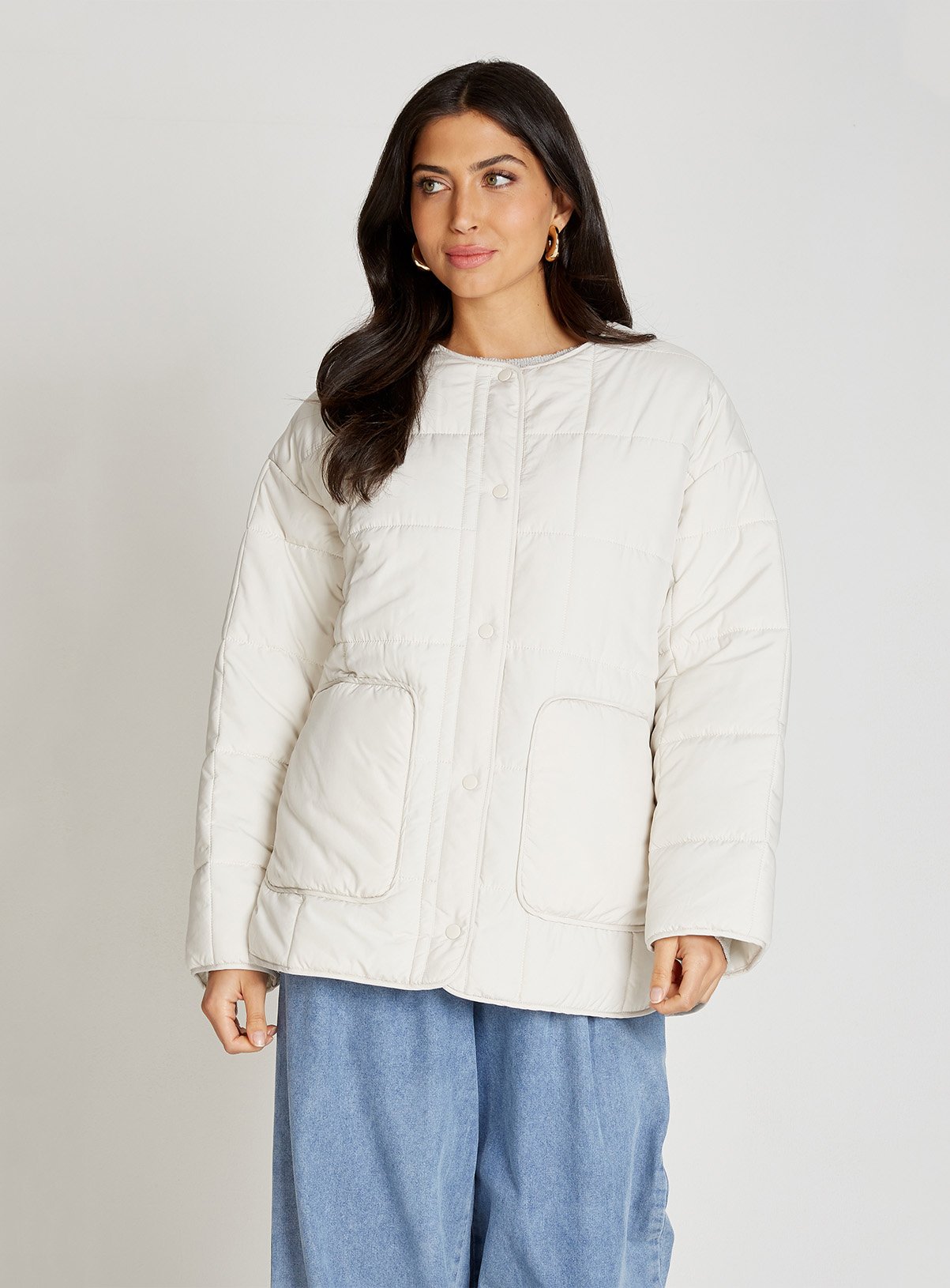 LITTLE MISTRESS Ecru Quilt Jacket 
