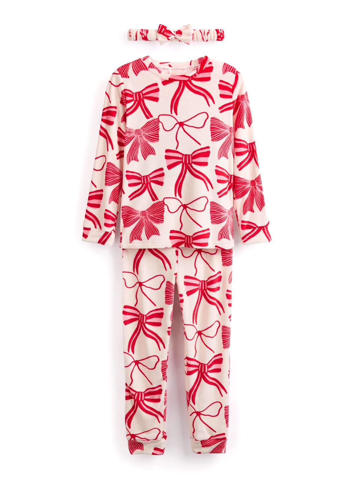 Red Bow Slinky Pyjama Set With Headband