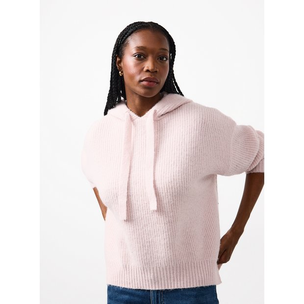 Buy Pale Pink Ribbed Hooded Jumper 10 | Hoodies and sweatshirts | Tu