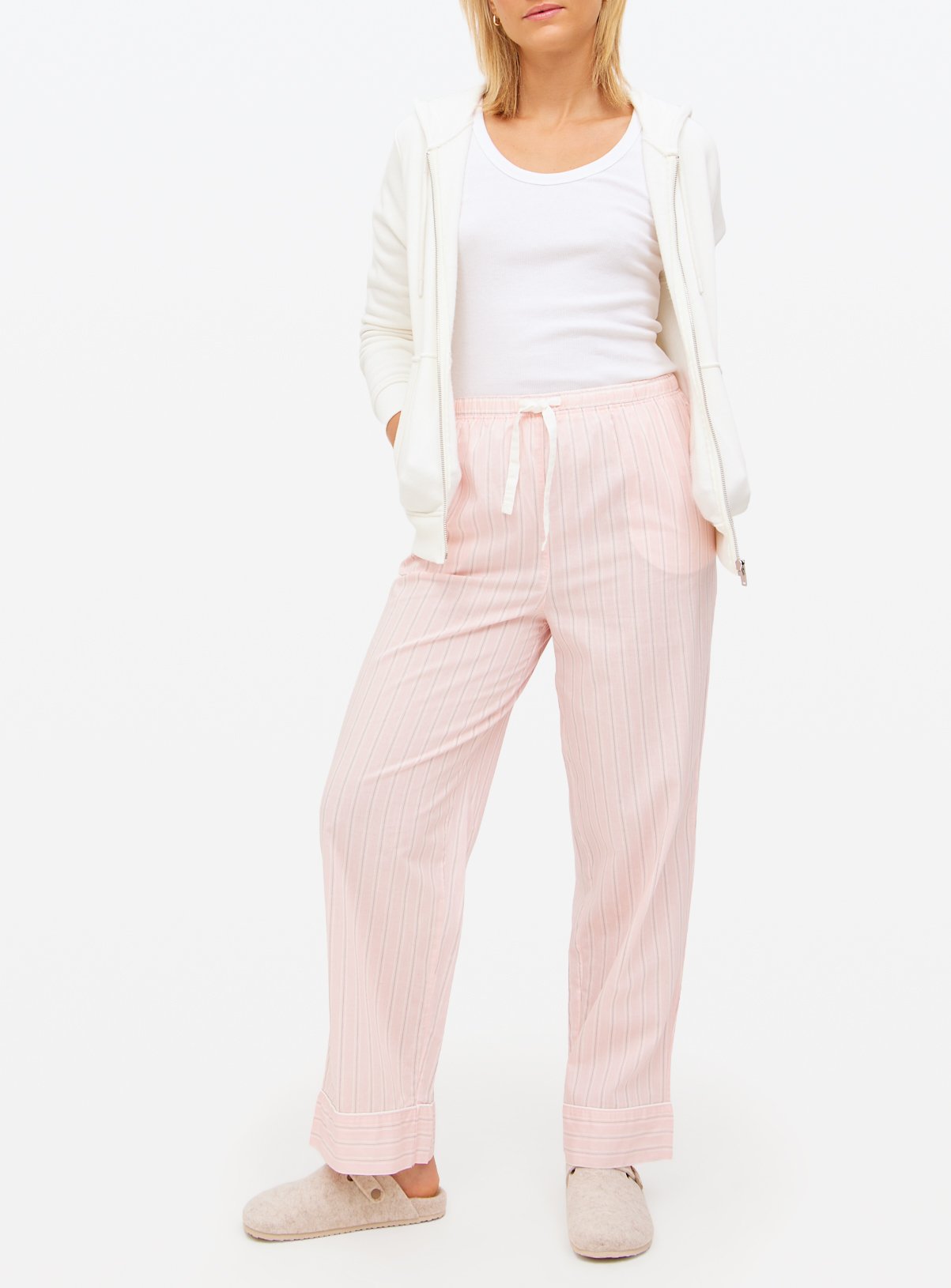 Pink Stripe Printed Woven Pyjama Bottoms