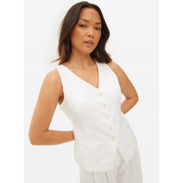 アウターその他 THOM BROWNE Woman Waistcoat White FKL002AY3036 100 THOM BROWNE: Top woman - White | Thom Browne waistcoat