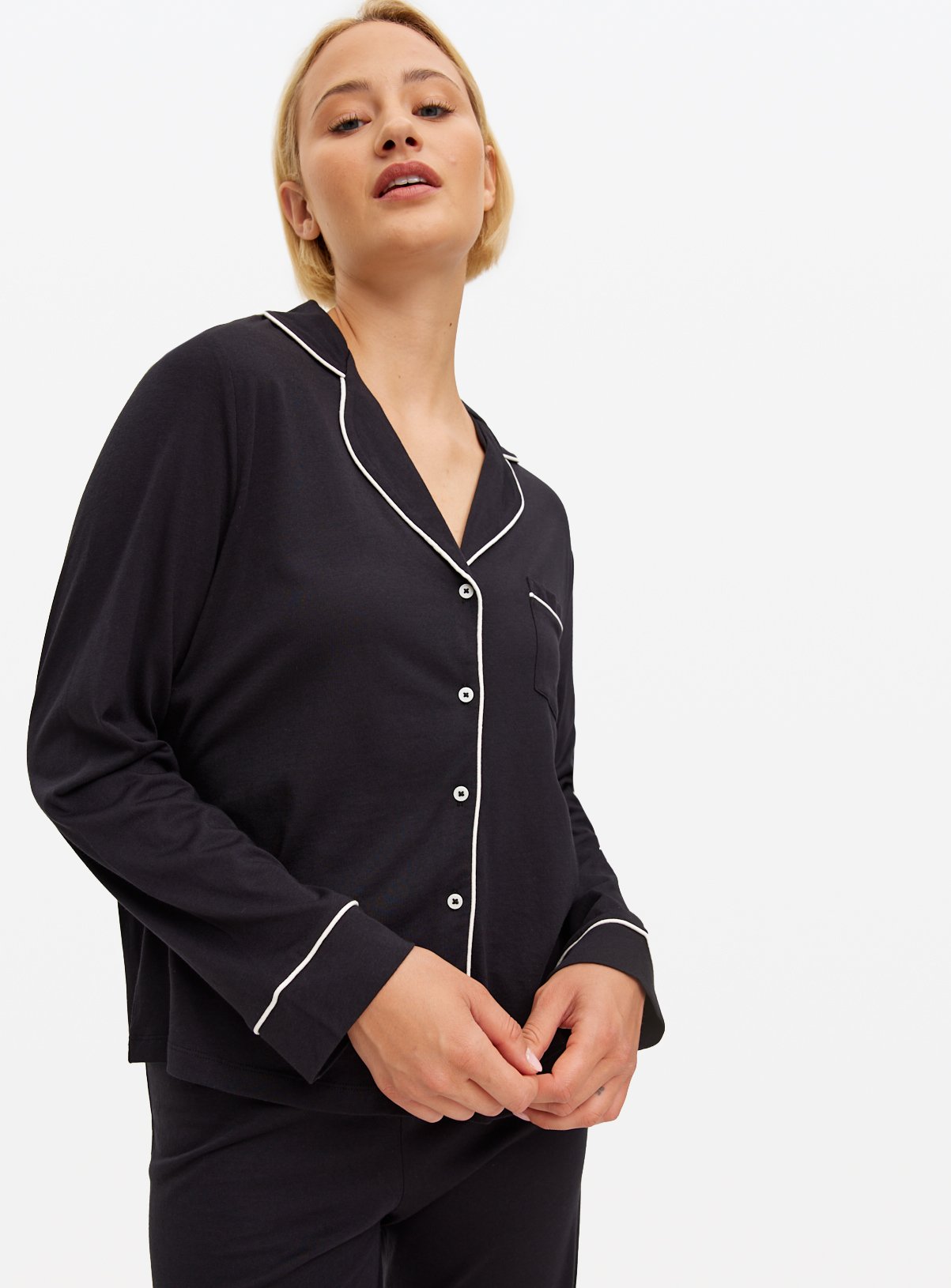 Black Modal Blend Traditional Pyjamas 