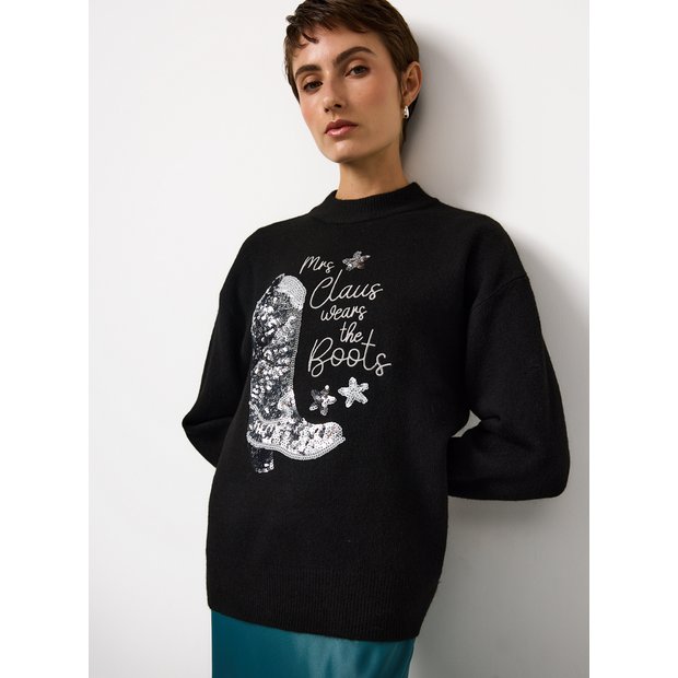 Buy Christmas Sequin Cowboy Boots Knitted Jumper 18 | Jumpers | Argos