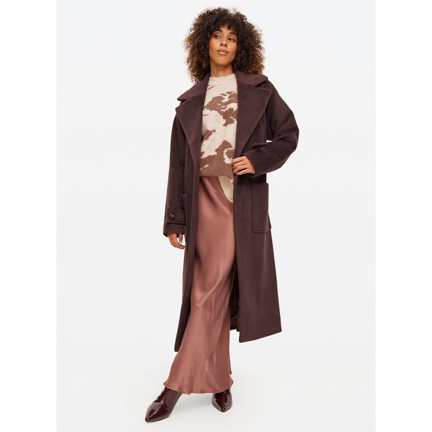 Buy Brown Relaxed Wrap Coat 10 Coats Tu