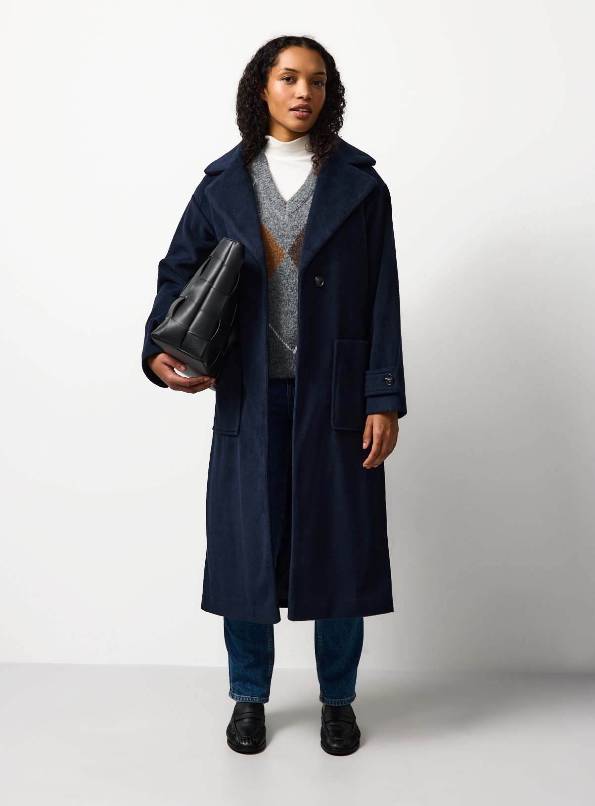 Navy Belted Wrap Coat 20