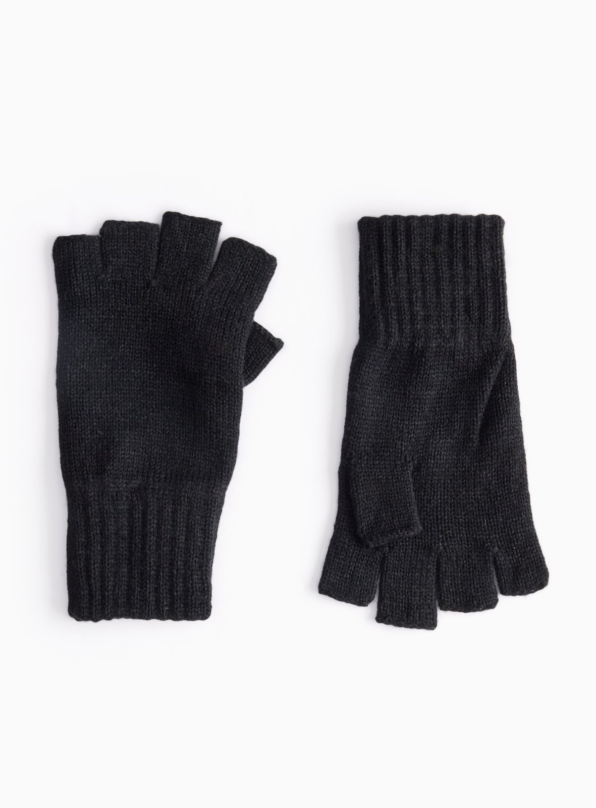Plain Black Fingerless Gloves 