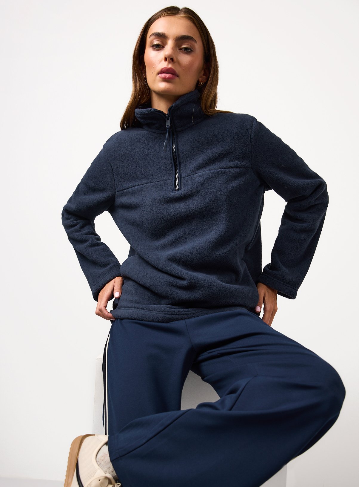 Navy Quarter Zip Fleece XXL