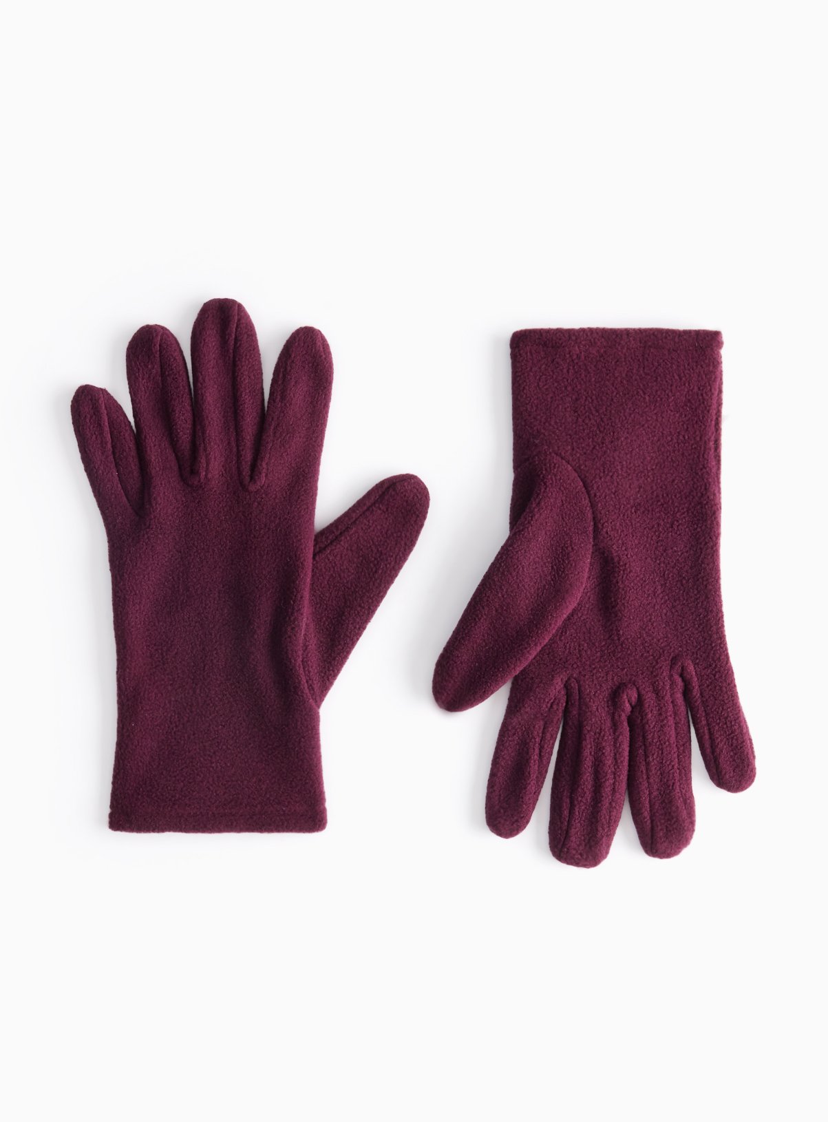 Burgundy Fleece Gloves One Size