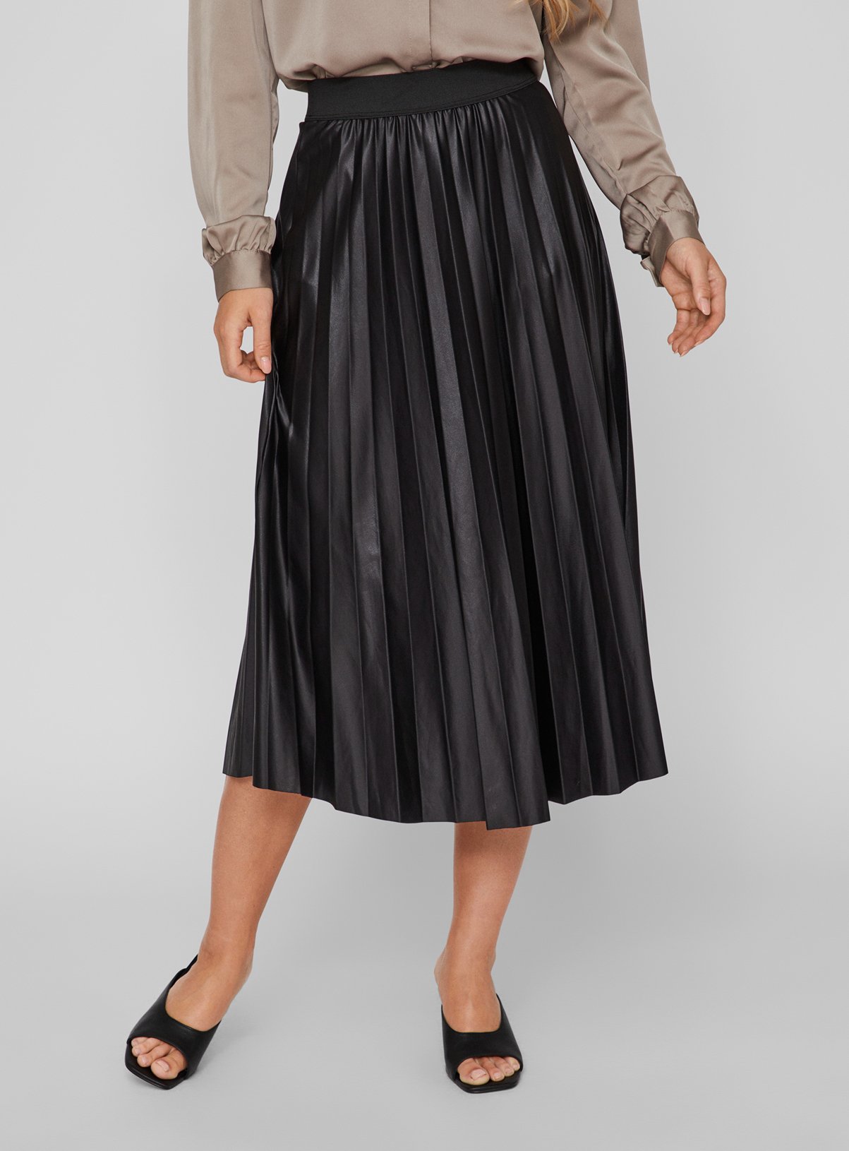 VILA Pleated Midi Skirt 