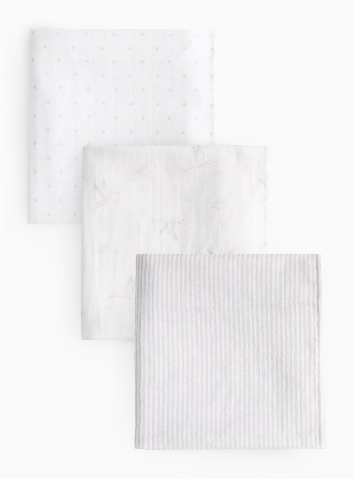 Printed Muslin Cloths 3 Pack One Size