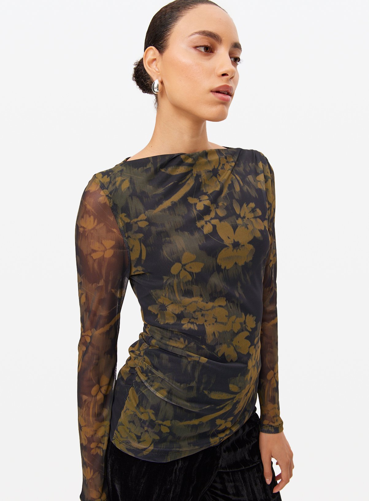 Mesh Draped Top  