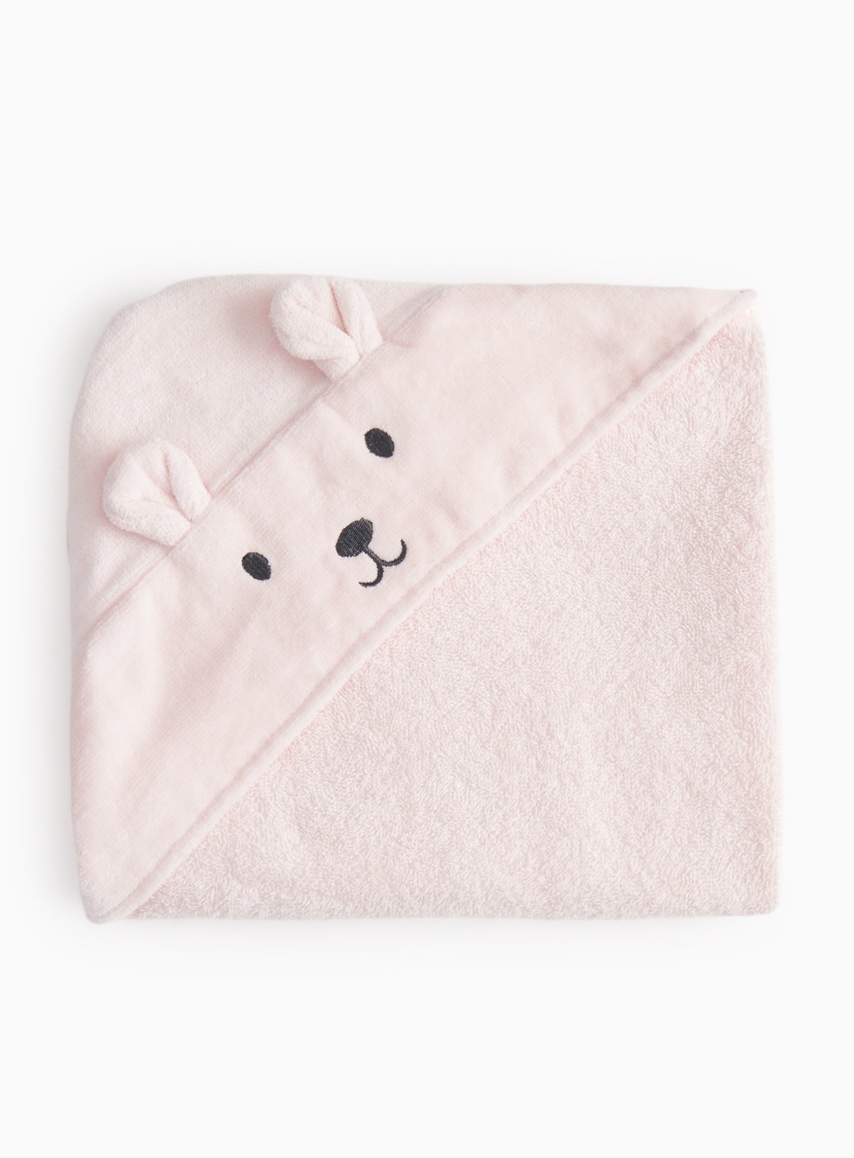 Pink Bear Hooded Towel One Size