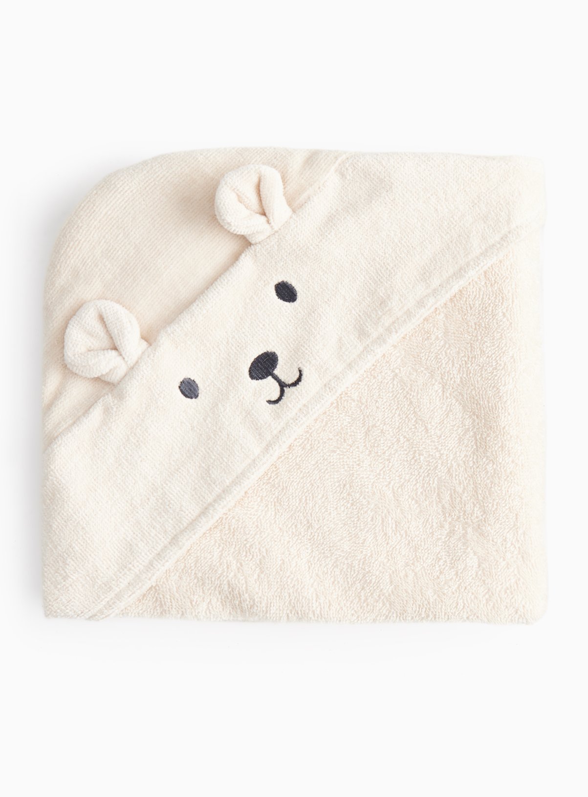 Unisex Cream Bear Hooded Towel  One Size