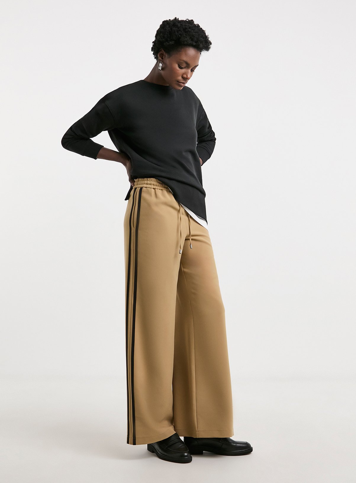 JD WILLIAMS Side Stripe Wide Leg Trousers 