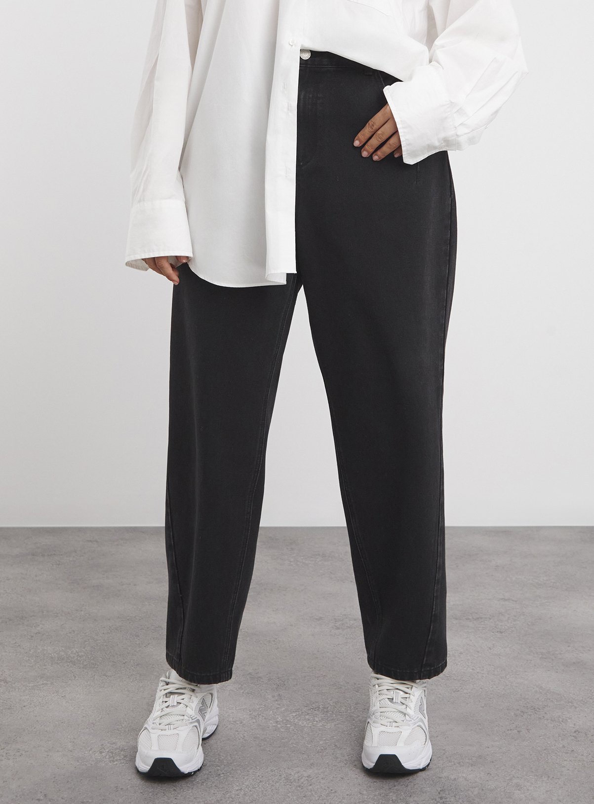 SIMPLY BE Barrel Leg Jean Black 