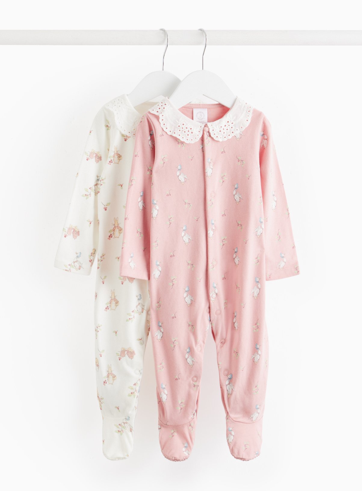 Peter Rabbit Frill Collar Printed Sleepsuit 2 Pack 