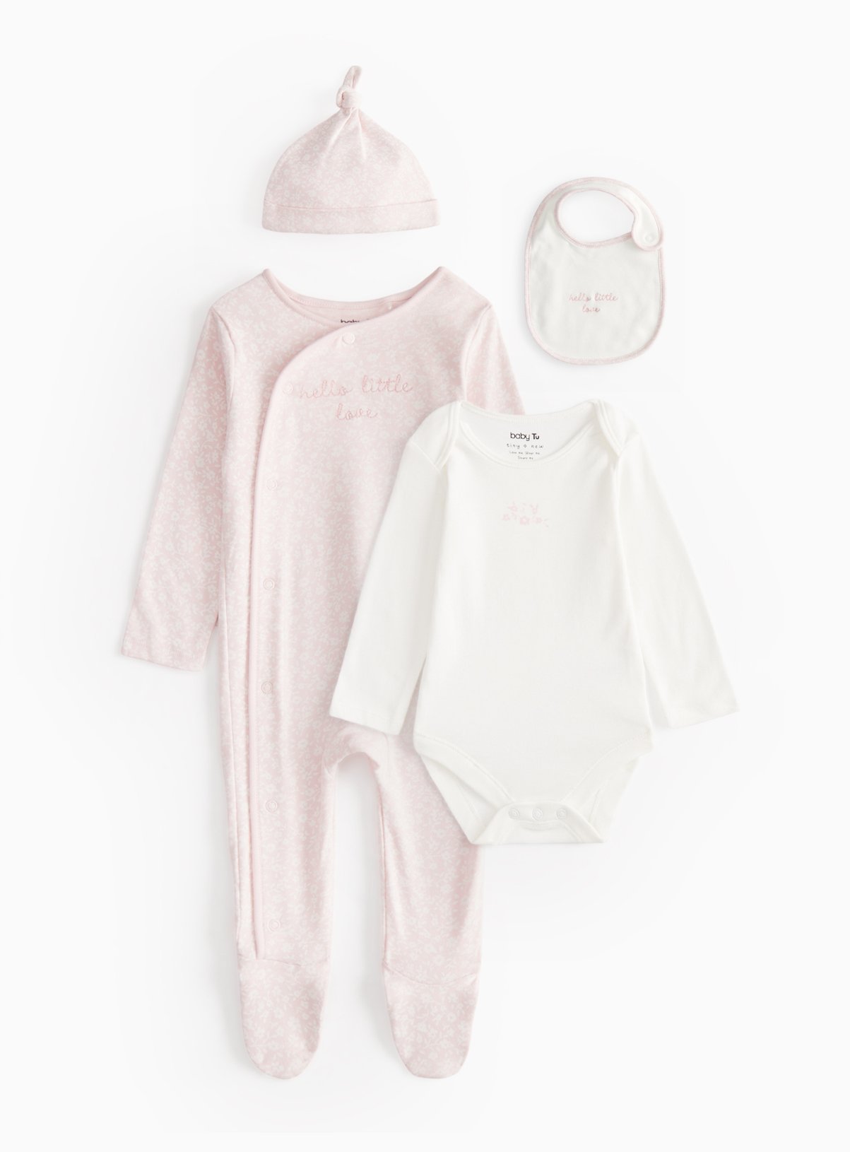 Pink Hello Little Love 4 Piece Baby Starter Set