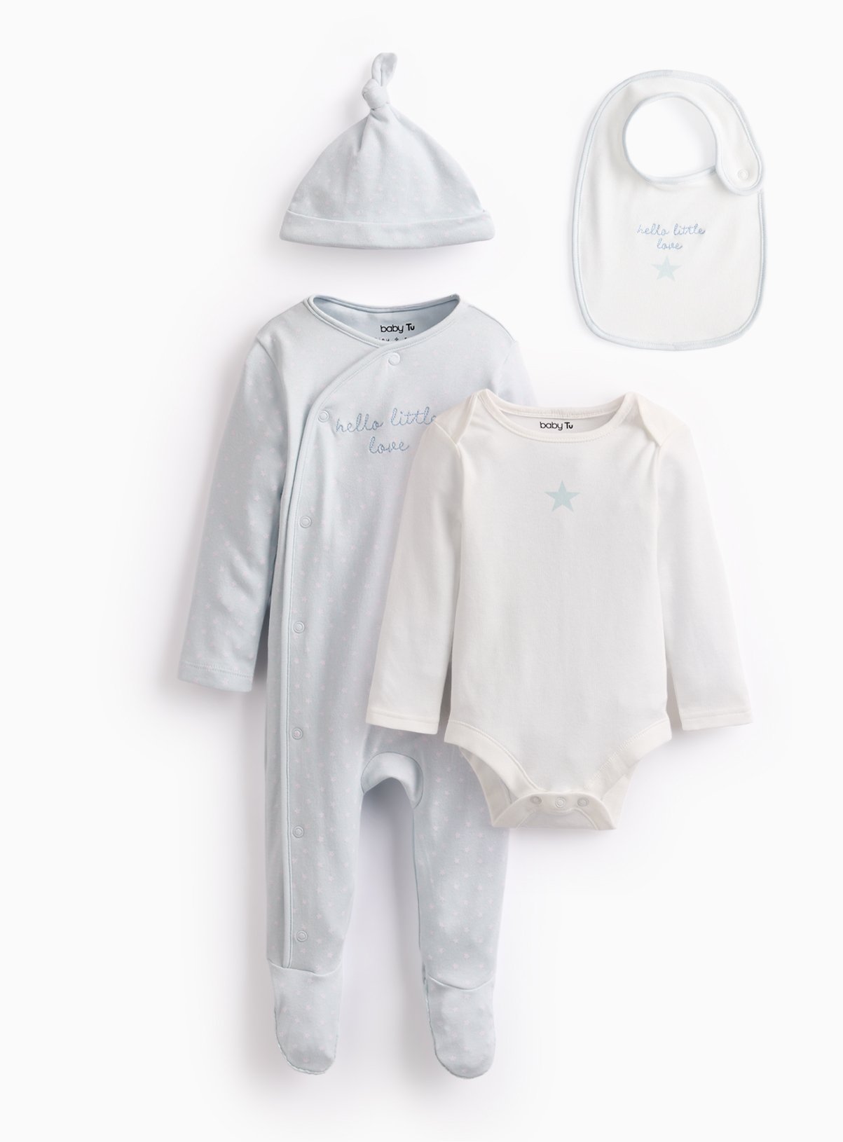 Blue Hello Little Love 4 Piece Baby Starter Set 