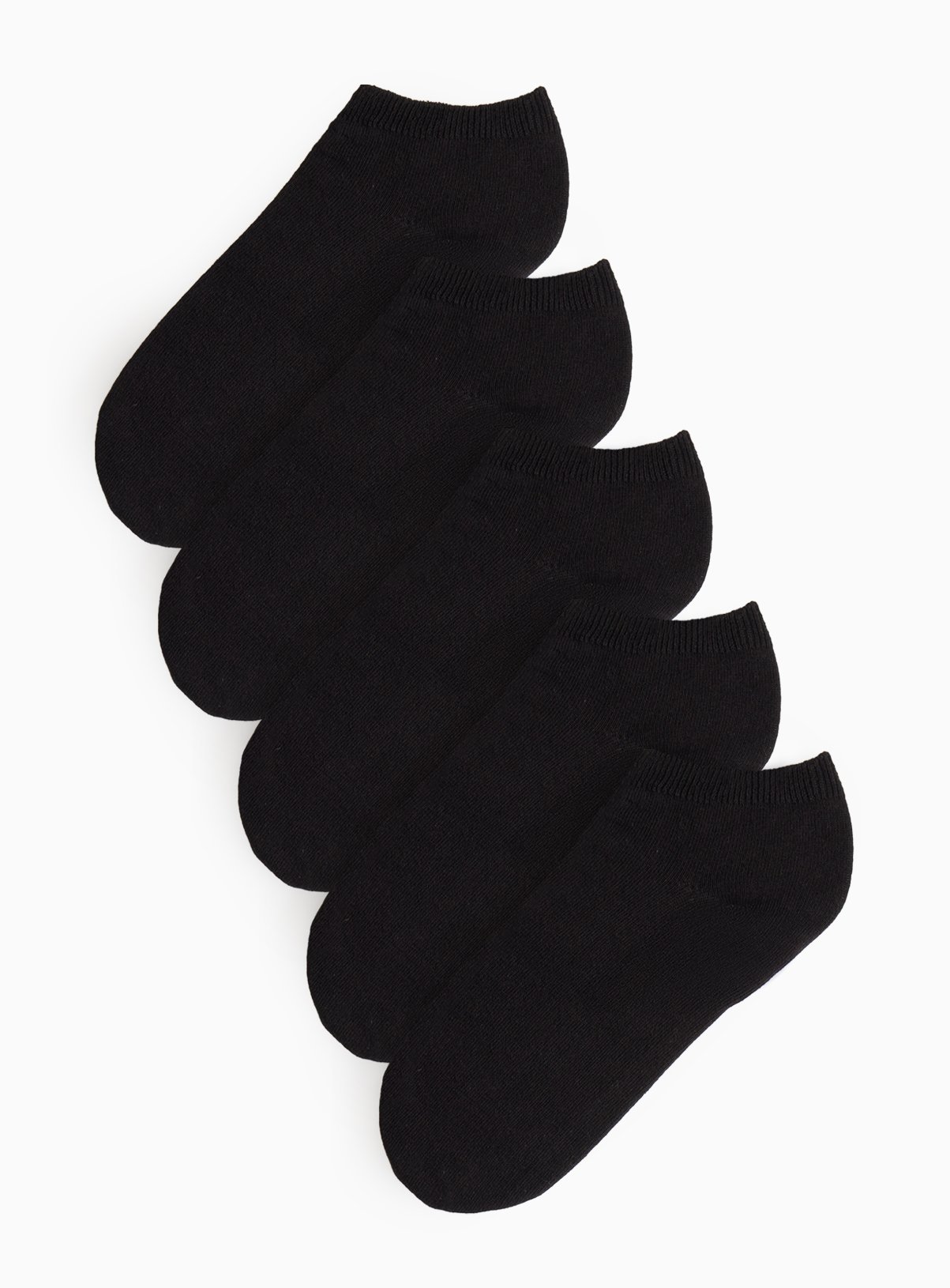 Black Trainer Socks 5 Pack 