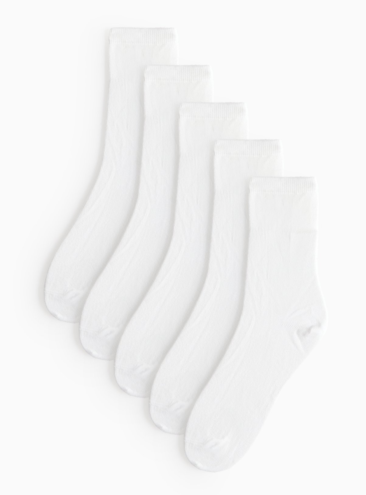 White Modal Blend Ankle Socks 5 Pack 4-8