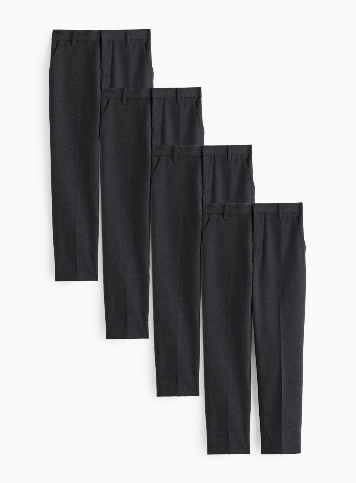 4 Pack Grey Skinny Fit Trousers with Reinforced Knees & Extendable Hem Longer Leg 6 years