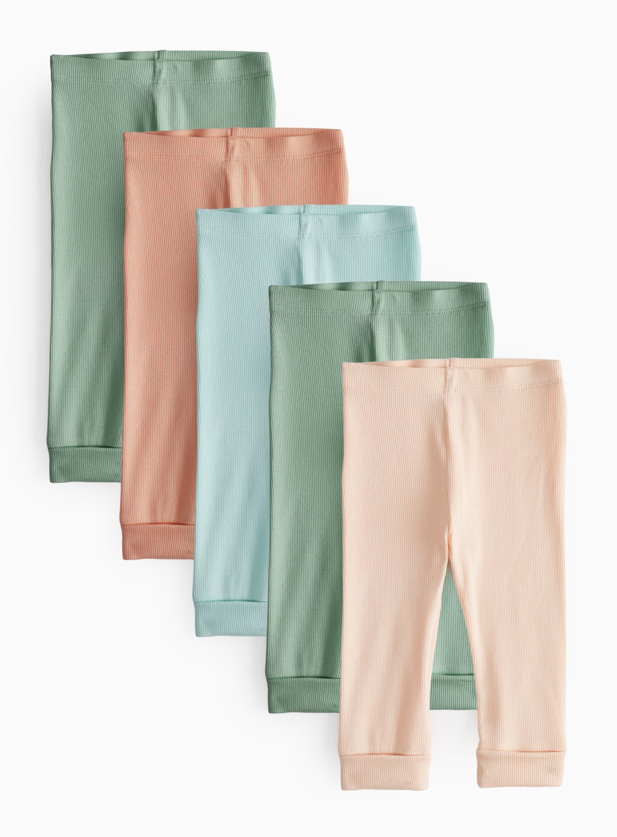 Ribbed 'Grow with Me' Hem Leggings 5 Pack