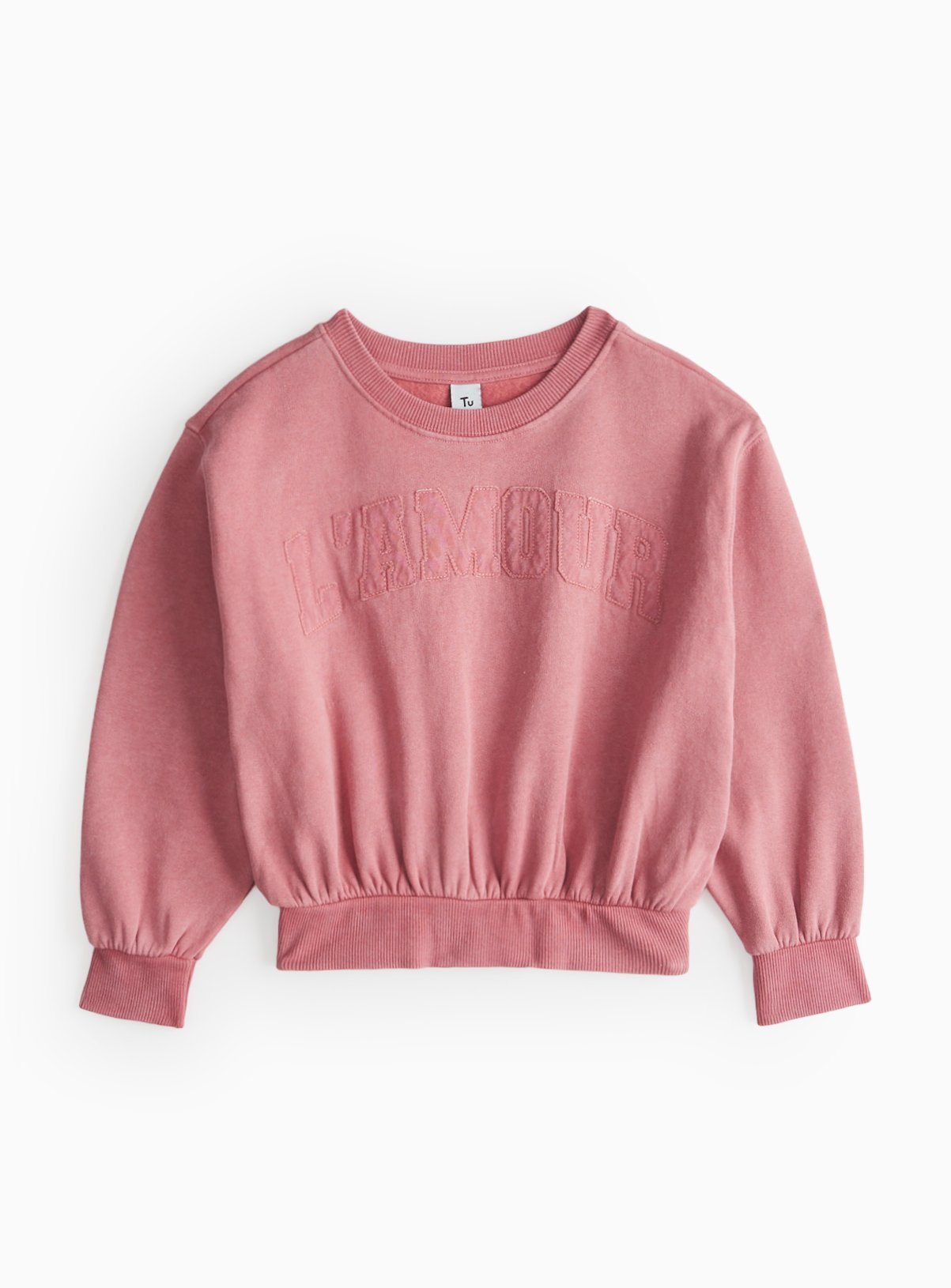 Pink L'Amour Slogan Washed Sweatshirt 