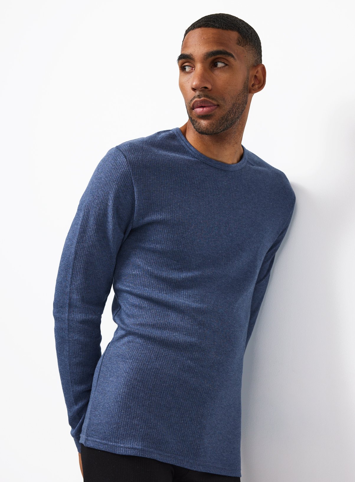 Blue Maximum Warmth Thermal Ribbed Top 