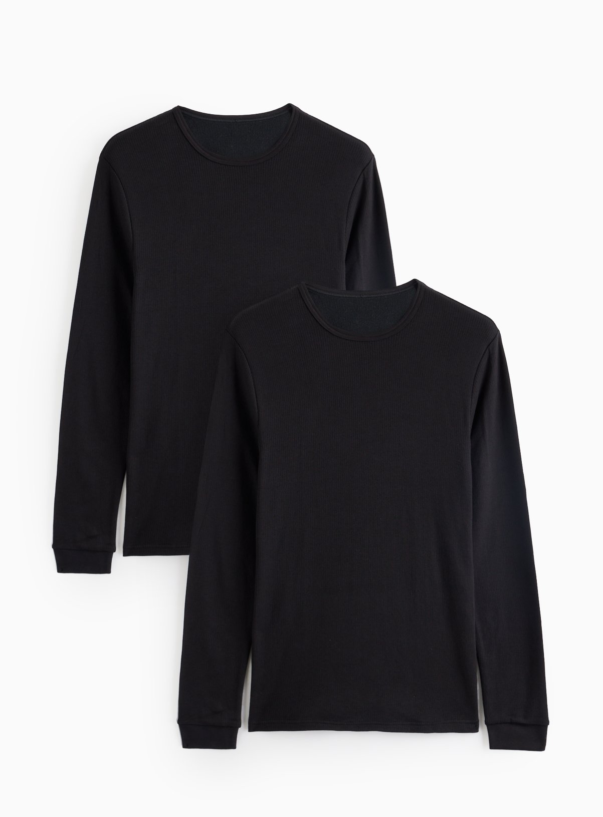 Black Maximum Warmth Thermal Ribbed Tops 2 Pack 