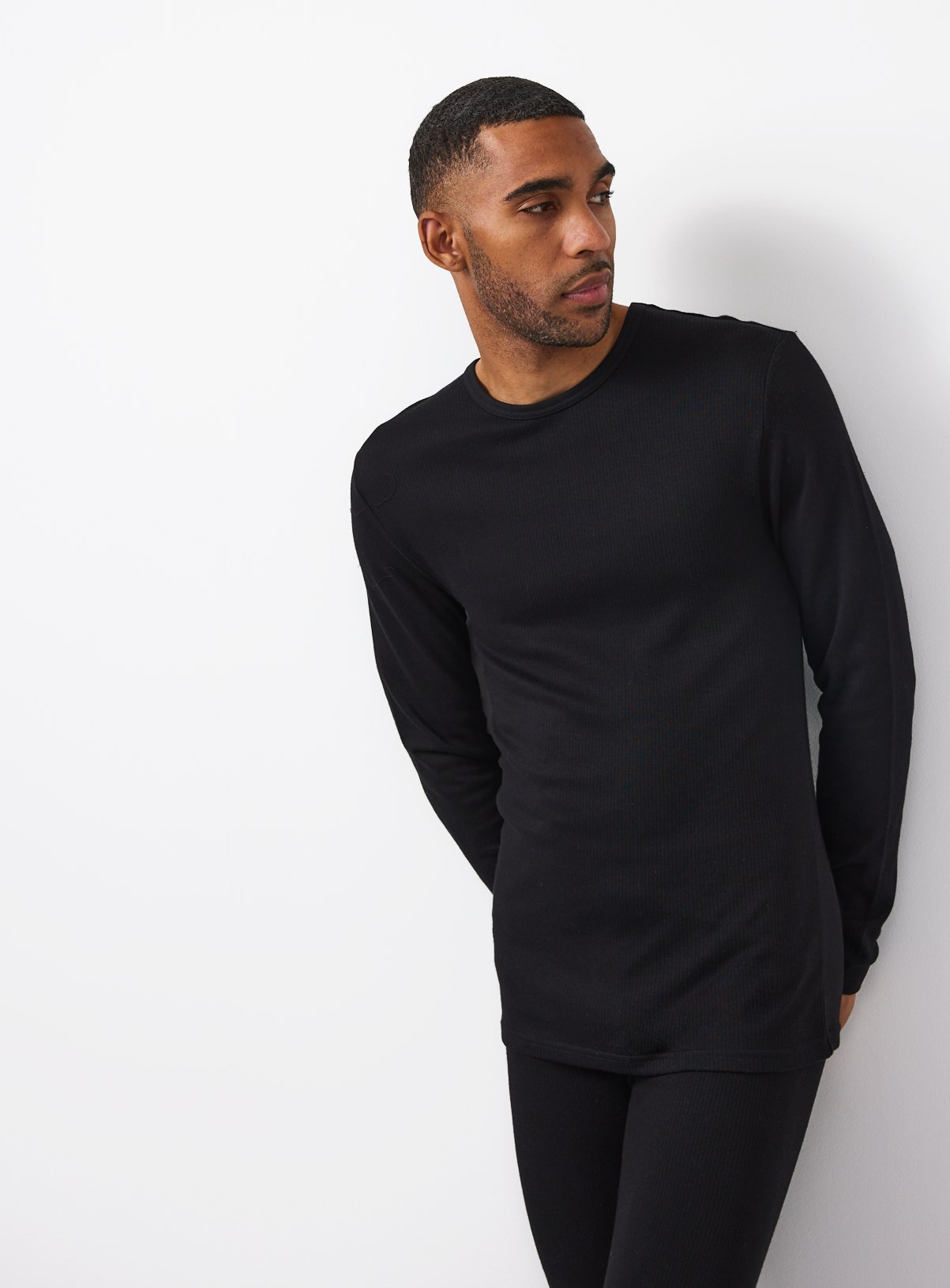 Black Maximum Warmth Thermal Ribbed Set XXXL