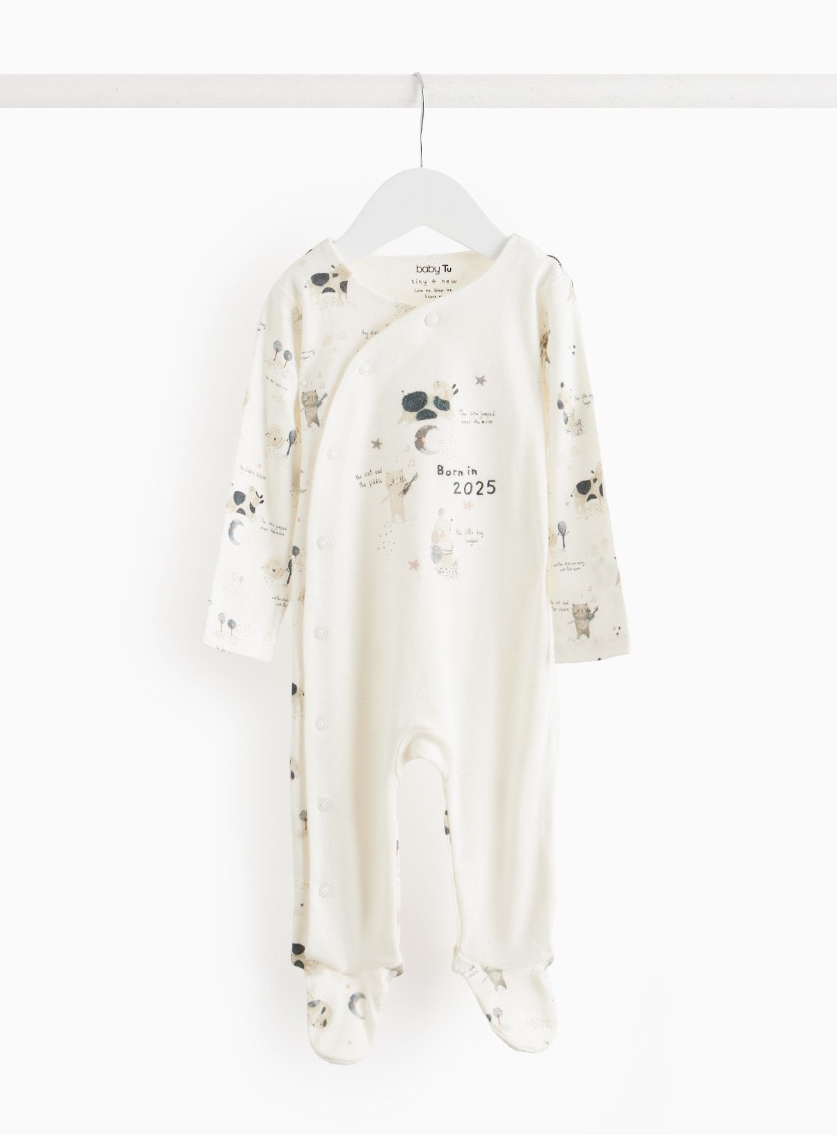 Born In 2025 Slogan Printed Sleepsuit  12-18 months