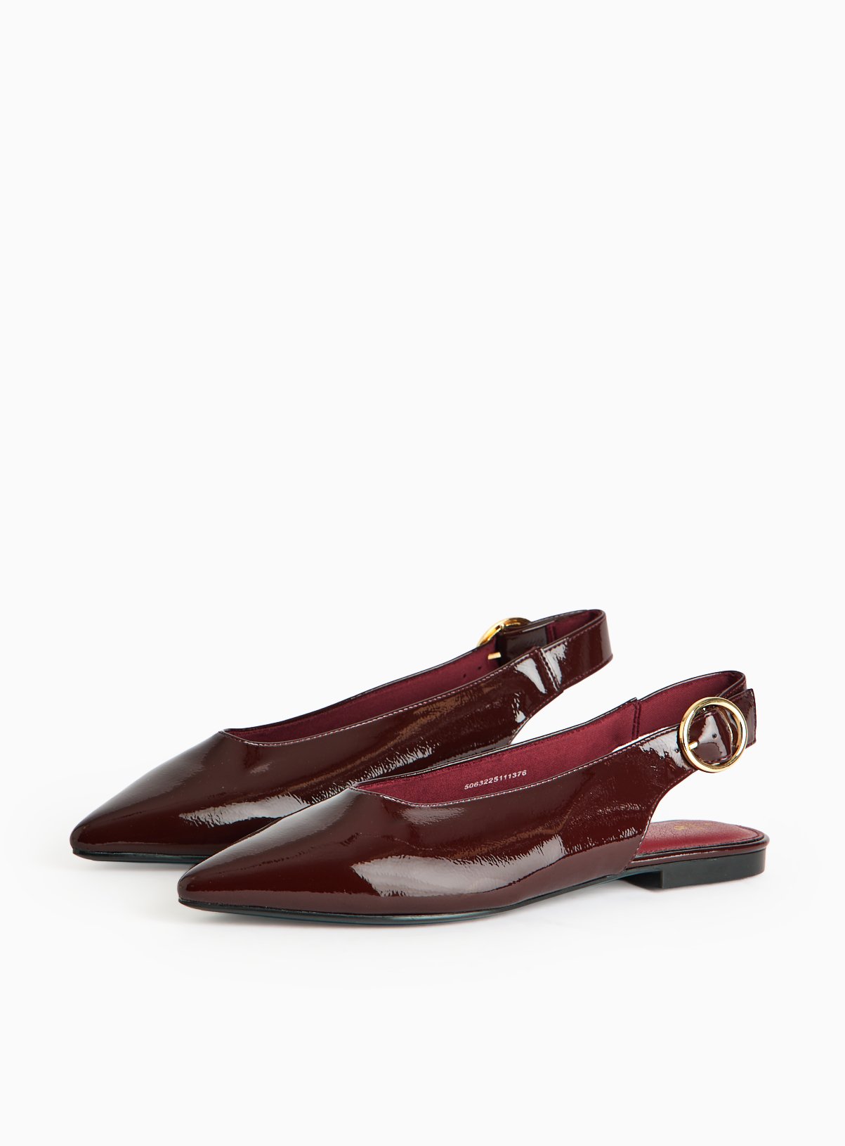 Burgundy Patent Slingback Shoes 3