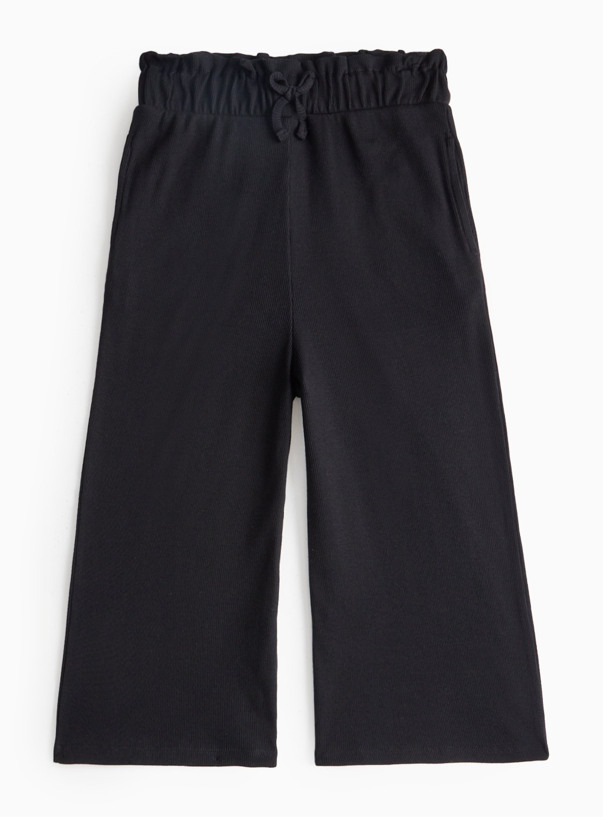 Ribbed Wide-Leg Culottes 