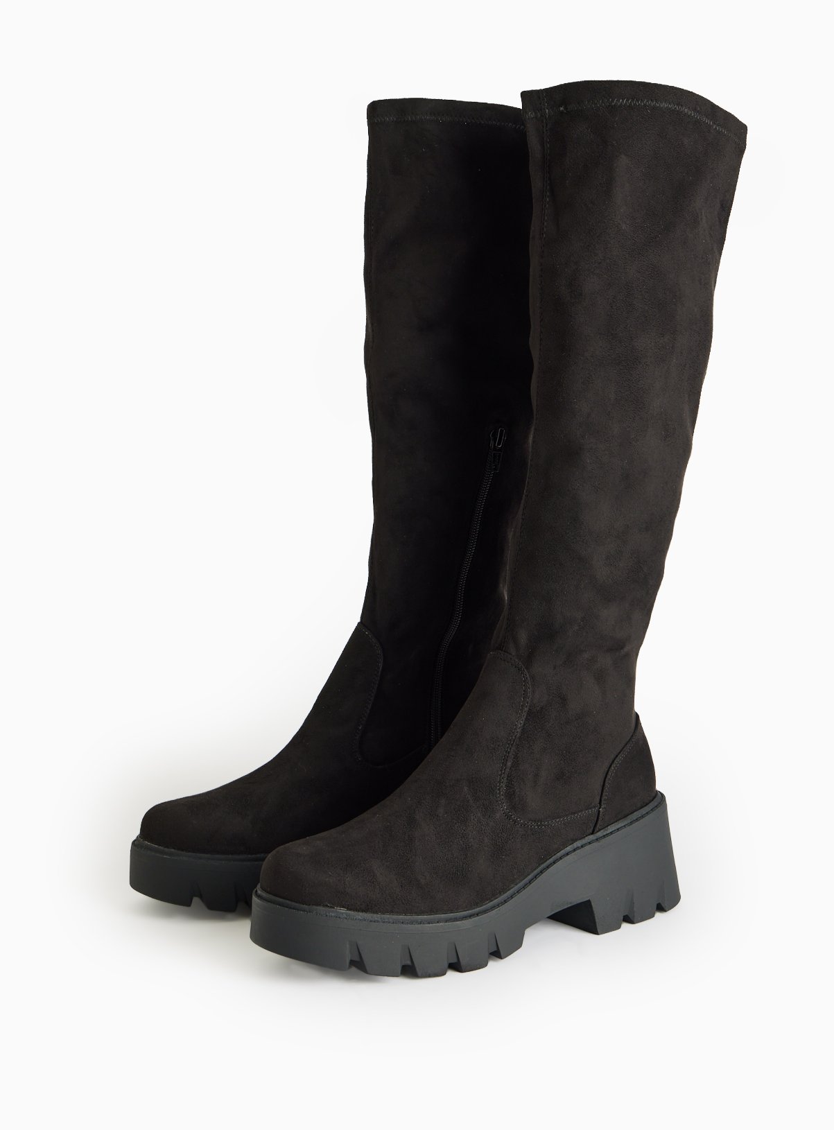 Black Long Wedge Boots