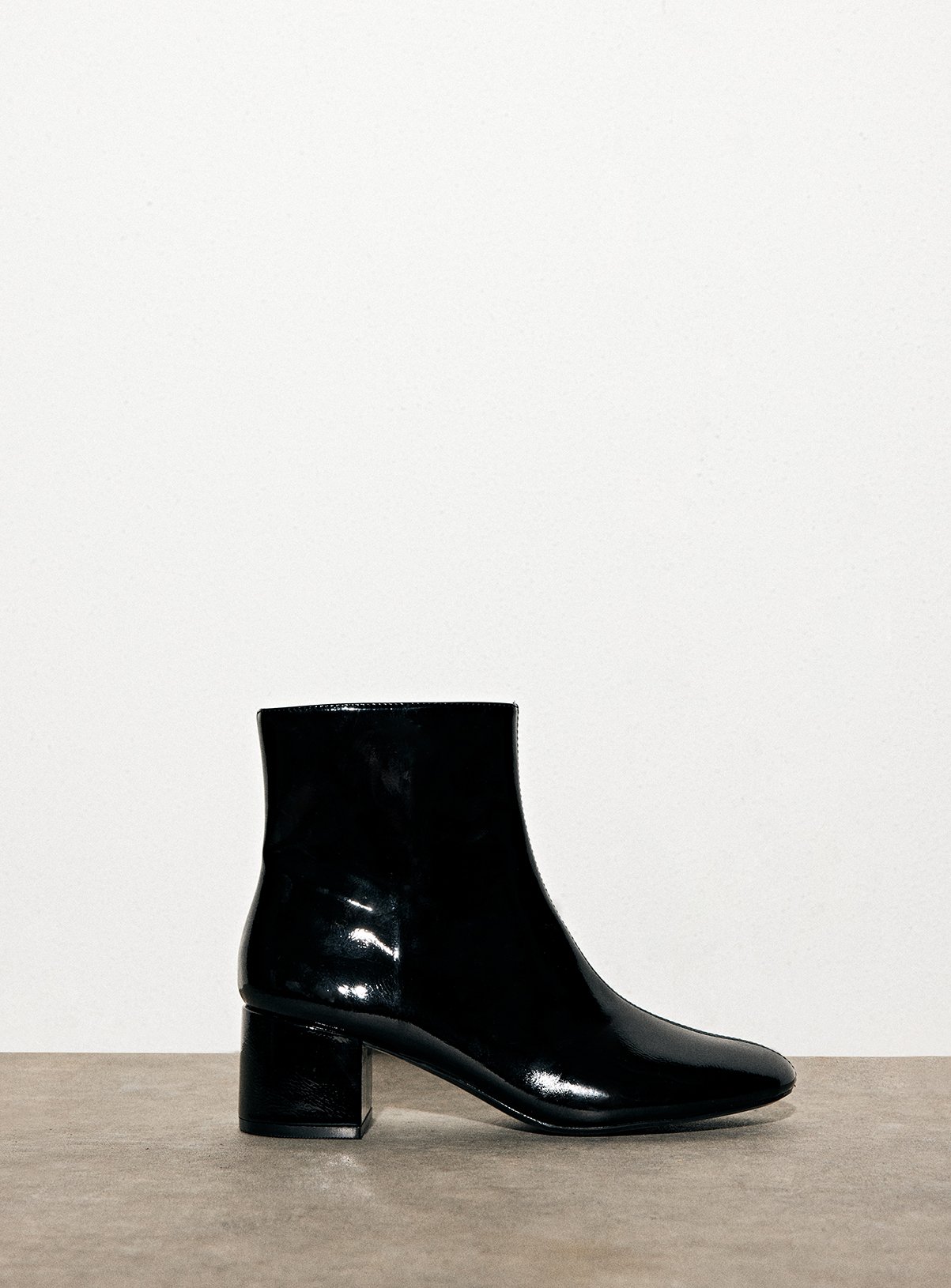 Black Patent Heeled Ankle Boots 3