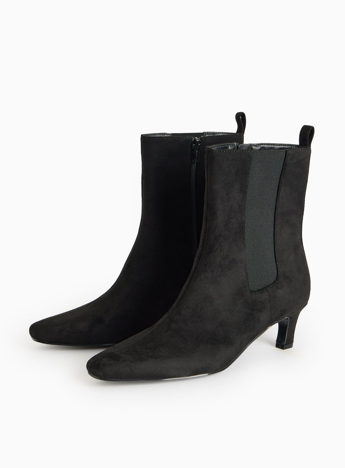 Faux Suede Heeled Ankle Boots 