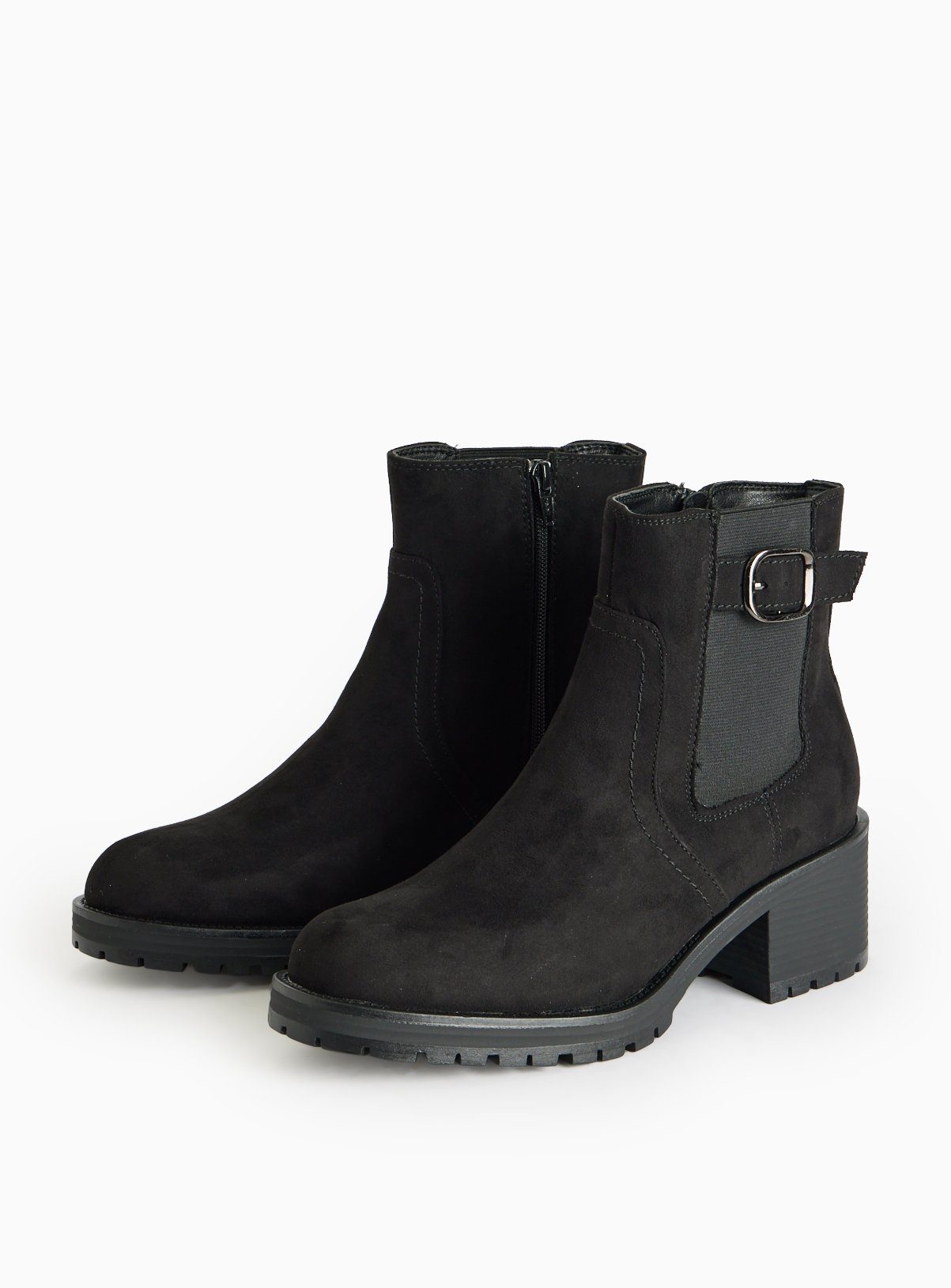 Black Block Heel Chelsea Boots 