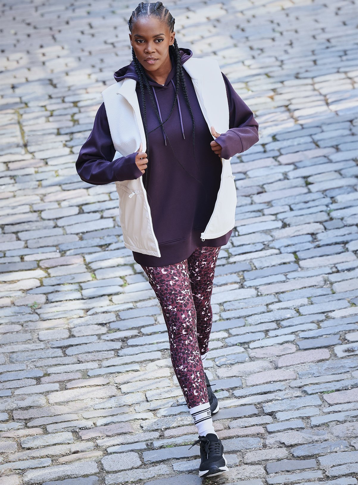 REAKTIV Purple Leopard Print High Waisted Everyday Legging 