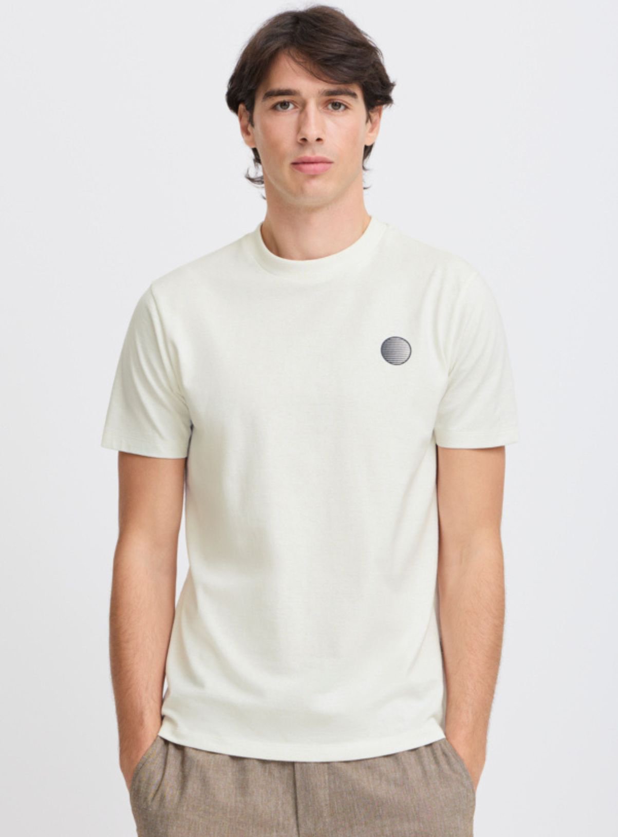 CASUAL FRIDAY Off White Printed Short Sleeve T Shirt