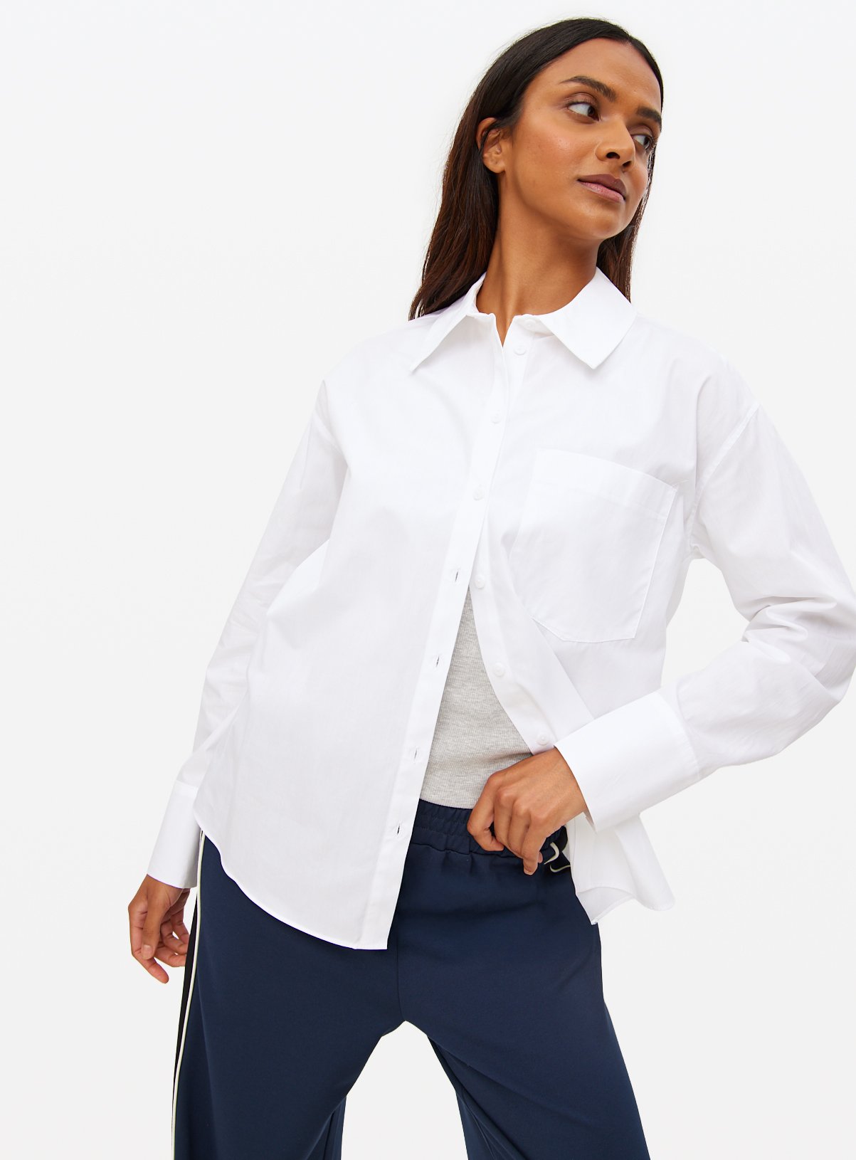 White Relaxed Fit Poplin Shirt 