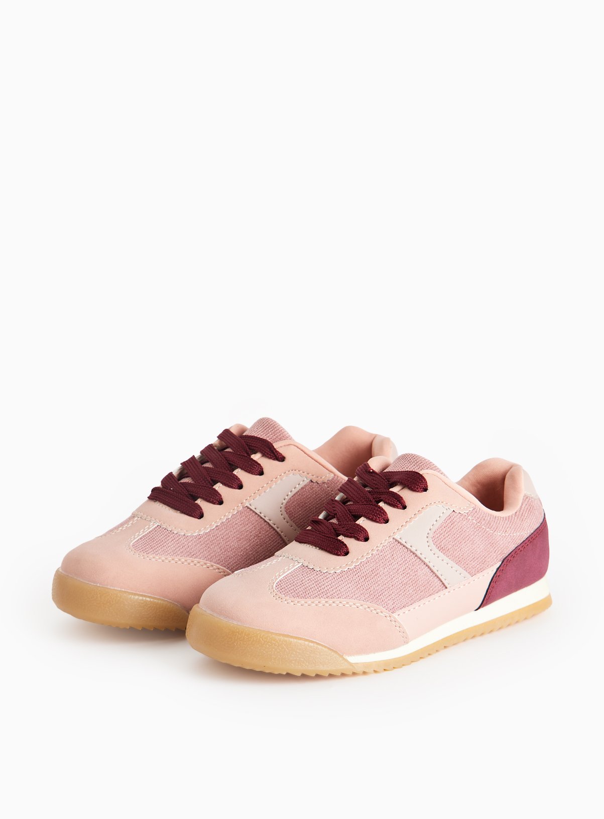 Pink Corduroy Panel Retro Style Trainers