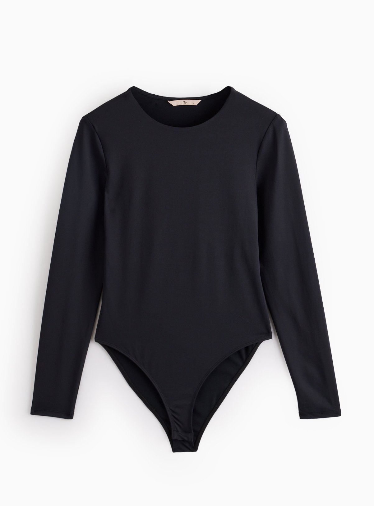 Black Long Sleeve Polyamide Bodysuit  12