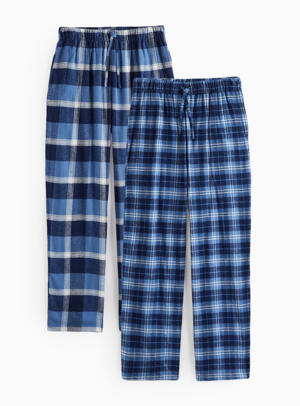Navy Check Printed Pyjama Bottoms 2 Pack 