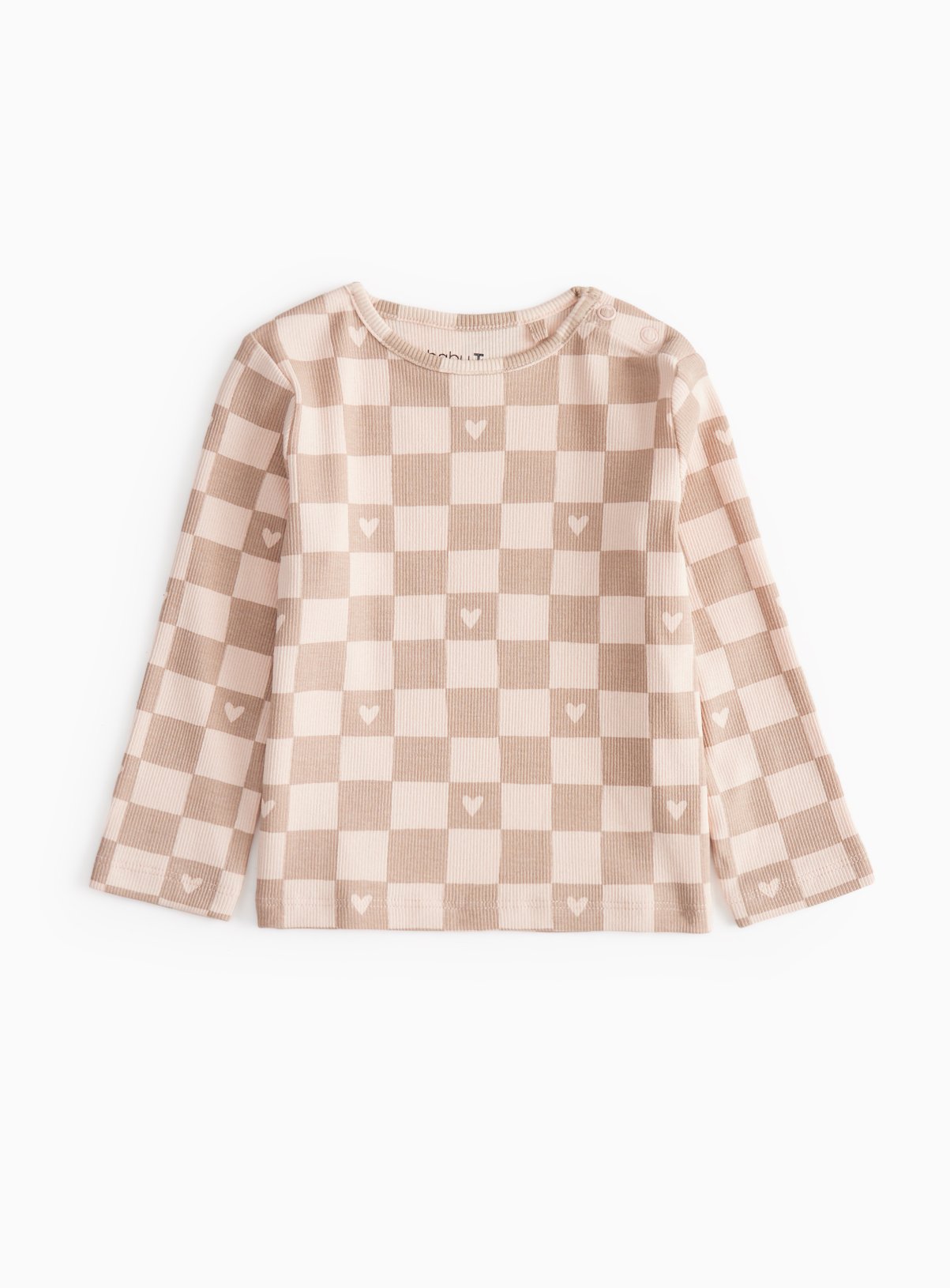 Pink Checkerboard Long Sleeve Top