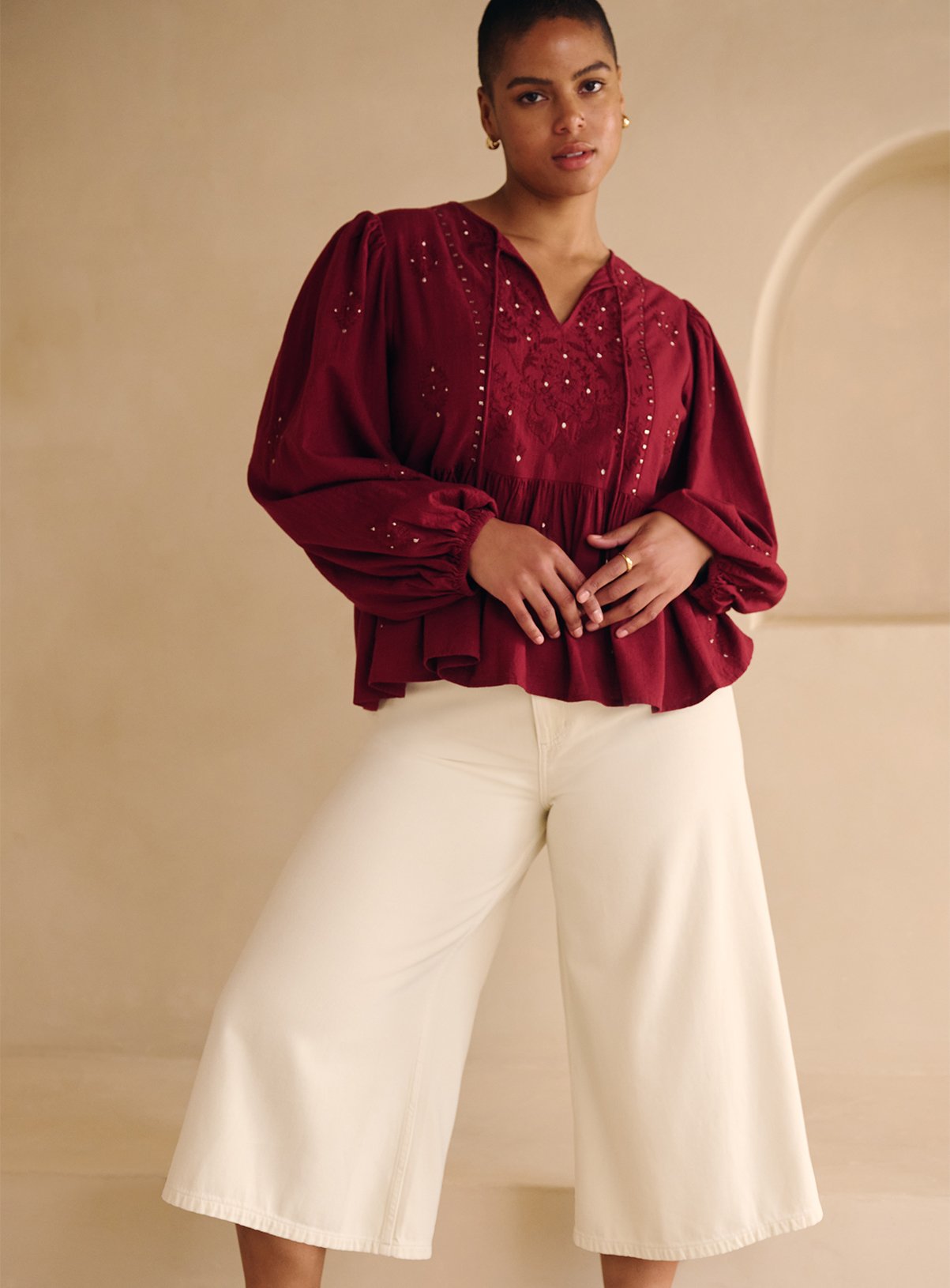 Embroidered Boho Blouse  