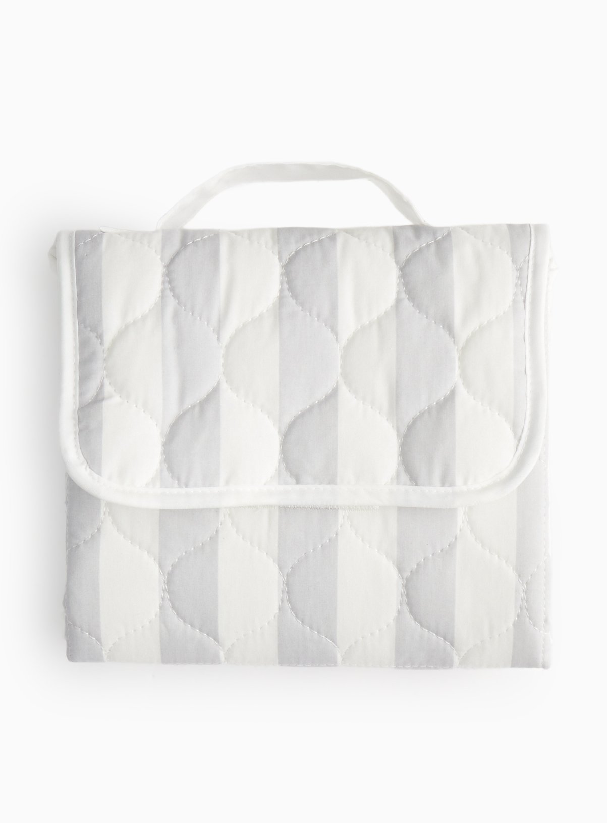 Grey Stripe Print Quilted Changing Mat One Size