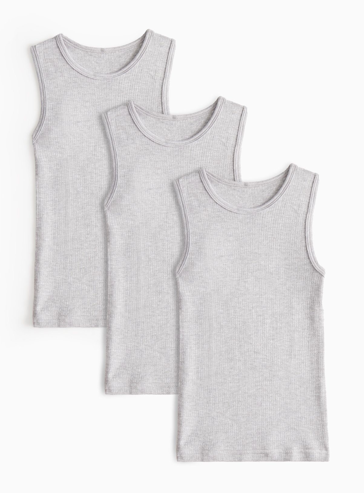 Unisex Grey Sleeveless Thermal Vest 3 Pack 